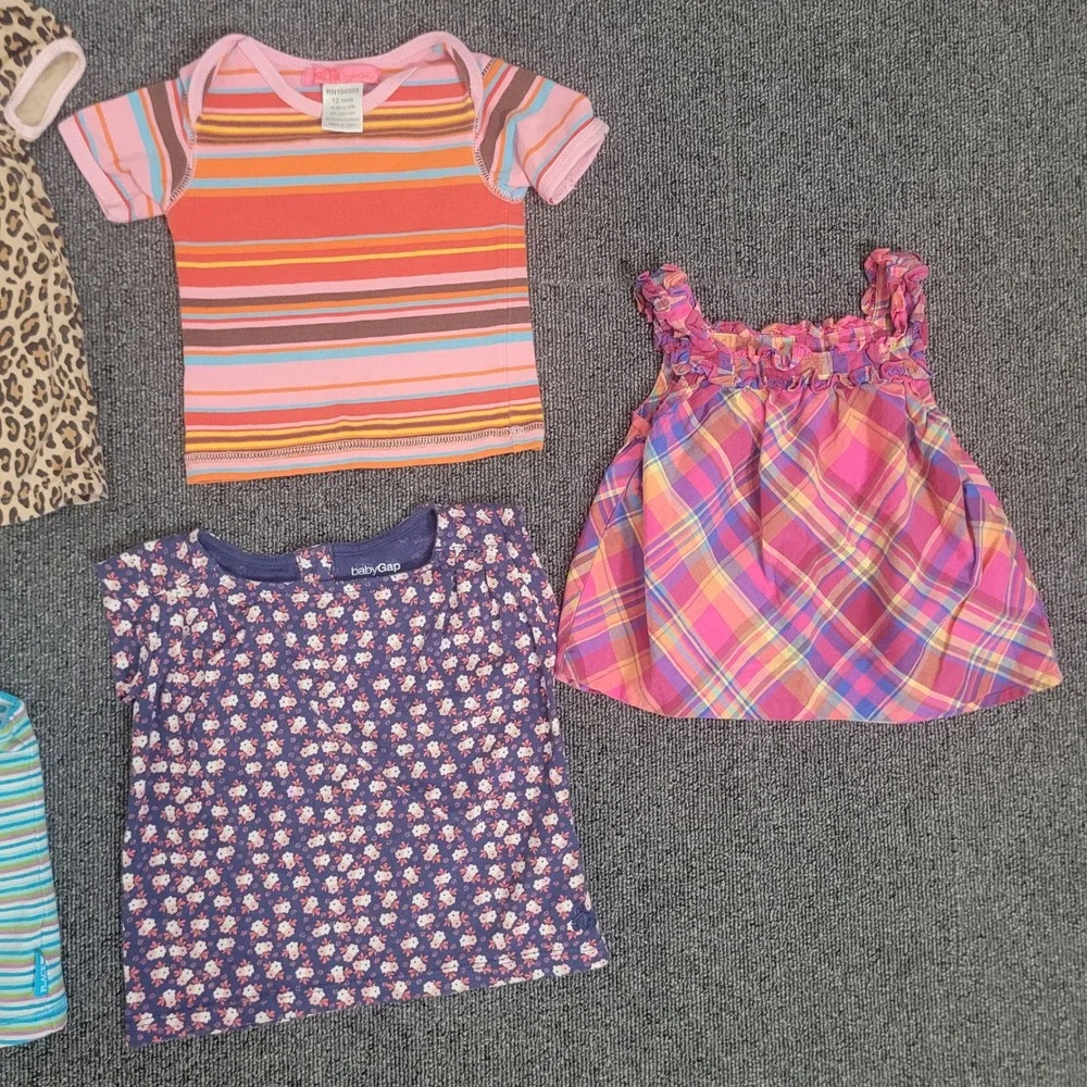Gap Carters Talbots 12-24M Top Bundle Baby Girl Floral Plaid Leopard 7pc Lot